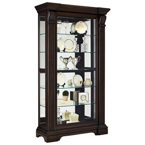 pulaski estate oak curio cabinet